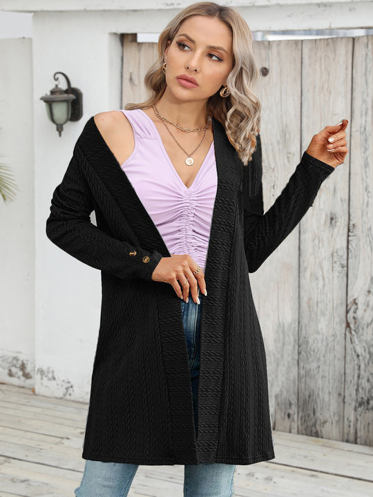 Damen Strickjacke mit strukturiertem Design und eleganten Knopfdetails R&B