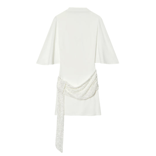 Damen elegantes Oberteil mit geschwungenem Saum und funkelnden Applikationen R&B