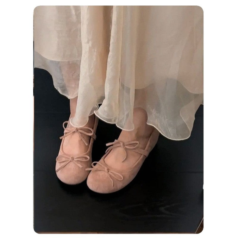 Damen bequeme Ballerinas mit dekorativen Schleifen R&B