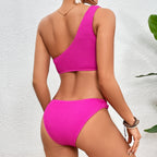 Damen Einseitiger Bikini mit strukturiertem Oberteil und modischem Design R&B