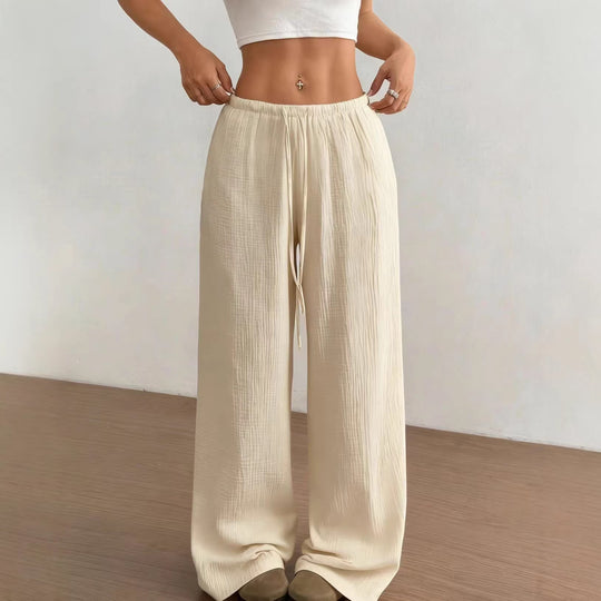 Damen weite, glänzende Palazzo-Hose R&B