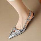 Damen Elegante Slingback-Pumps mit modischem Riemen und feinem Knötchen-Detail R&B