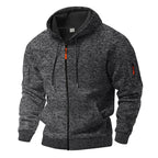 Herren sportlicher Kapuzenpullover mit atmungsaktiver Struktur und farblich abgesetzten Reißverschluss-Details R&B