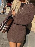Damen Strickjacke mit modernen Knopfdetails R&B
