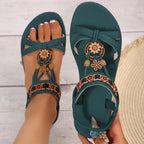 Damen Sandalen mit modischem Blumendekor und elastischem Riemendesign R&B