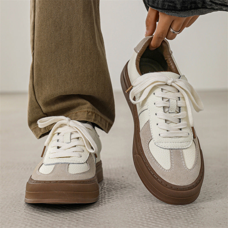 Damen Trendige Freizeit Sneakers mit hochwertiger Leder- und Wildleder-Kombination R&B