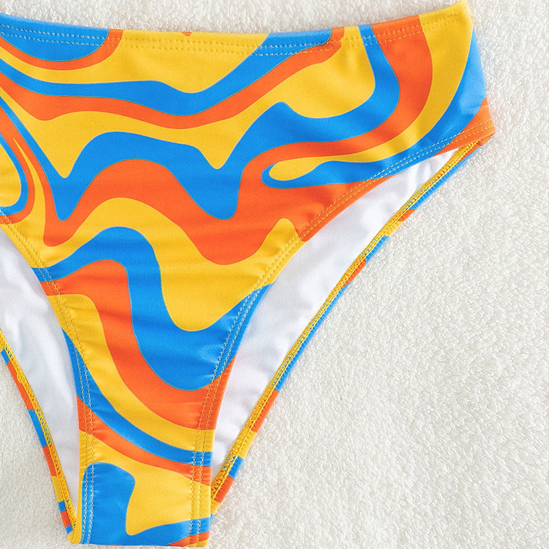 Damen Hochtaillierter Bikini mit kreativem Cut-Out-Design R&B