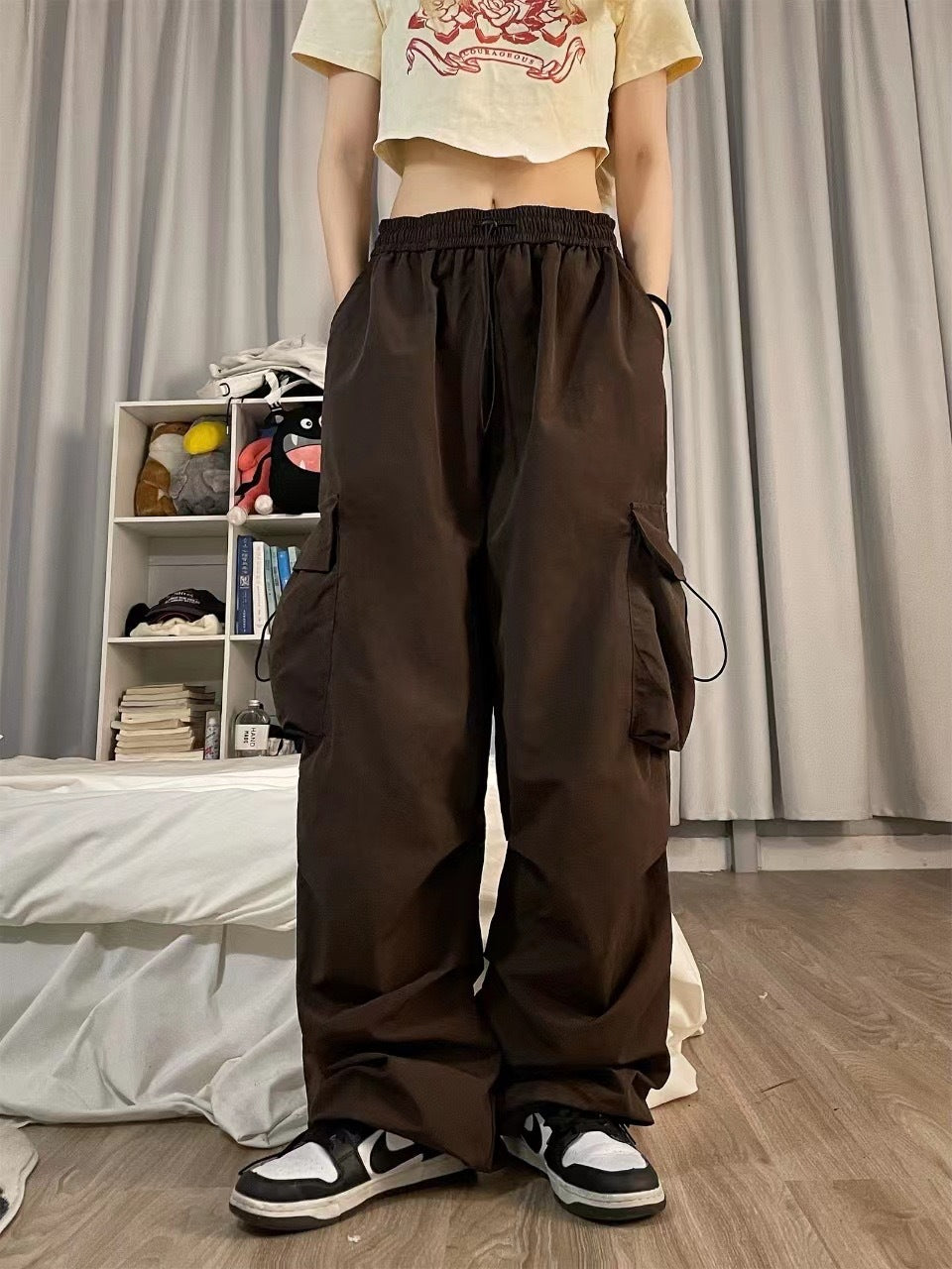 Damen Cargo-Hose mit praktischen Seitentaschen und elastischem Bund R&B 1775573717