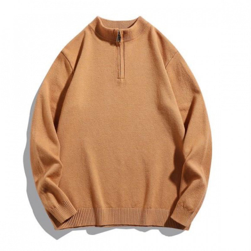 Herren gemütlicher Rollkragenpullover mit Reißverschluss R&B