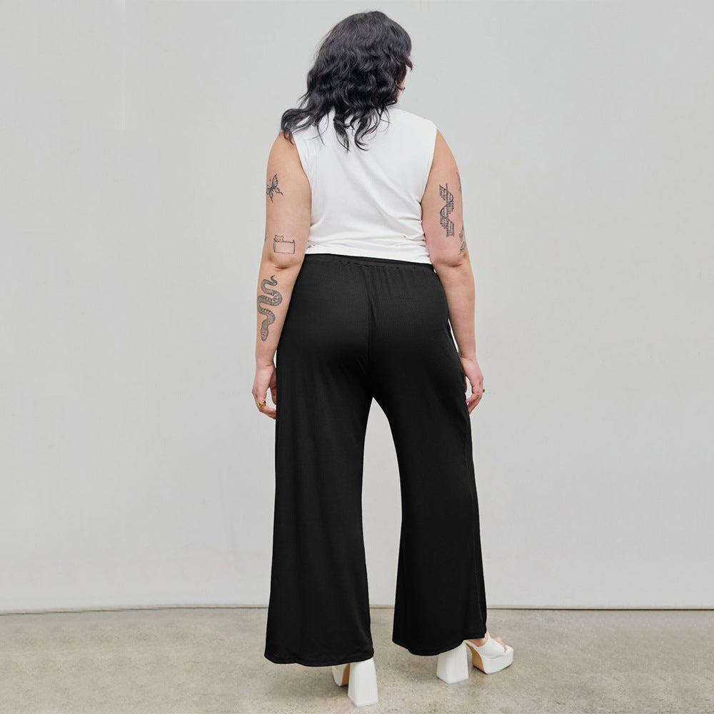 Damen weite Freizeithose mit elastischem Bund und praktischem Kordelzug R&B