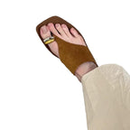 Damen Zehentrenner-Sandalen mit elegantem Goldakzent und rutschfester Sohle R&B