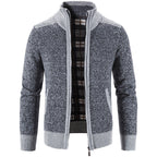 Herren Strickjacke mit modernem Stehkragen und strukturiertem Design R&B