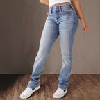 Damen Hohe Taille Bootcut Jeans mit Stretch-Anteil R&B