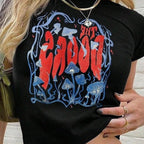Damen lässiges Crop-T-Shirt mit kreativem Grafikdesign R&B