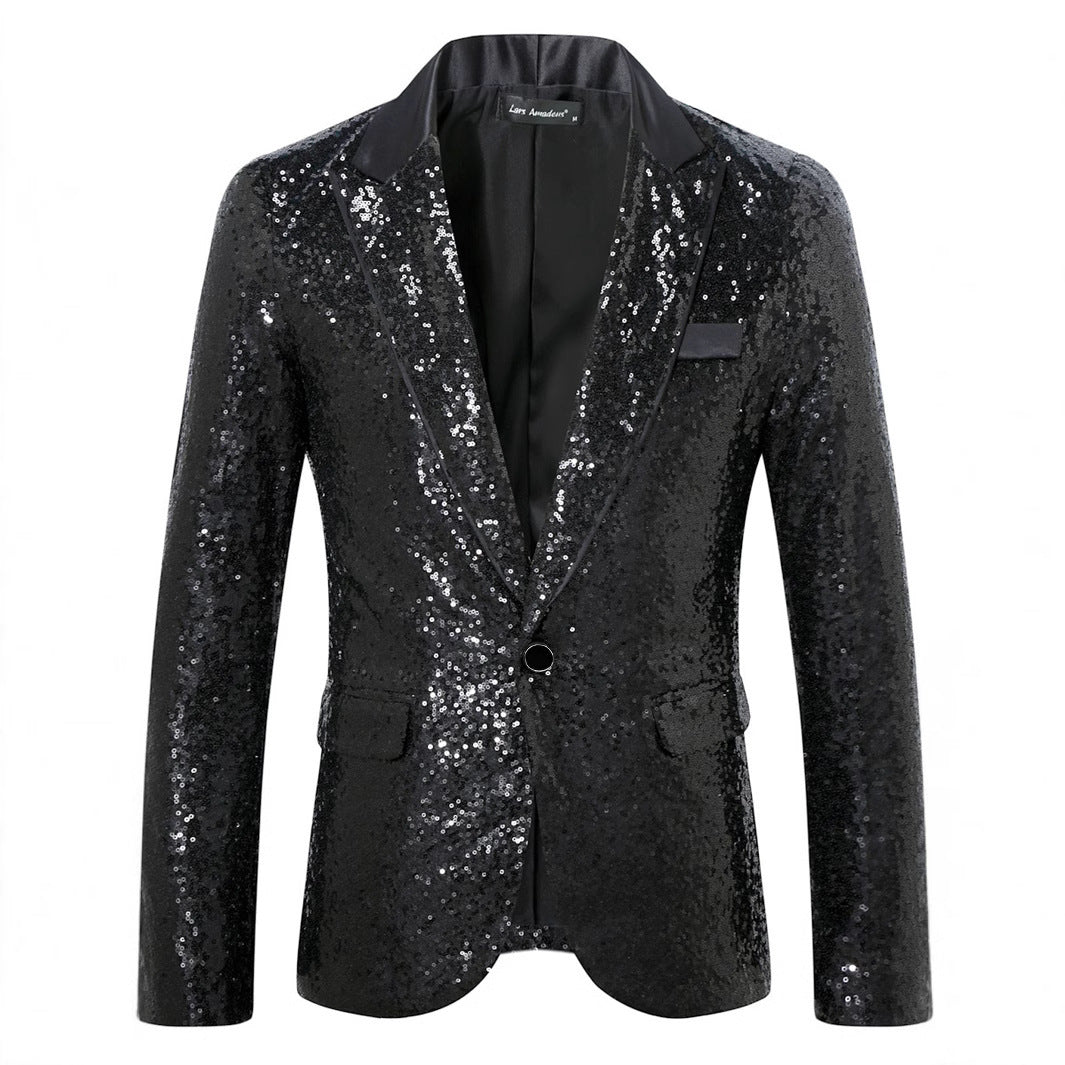 Herren Glamouröser Paillettenblazer R&B
