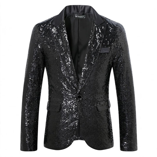 Herren Glamouröser Paillettenblazer R&B