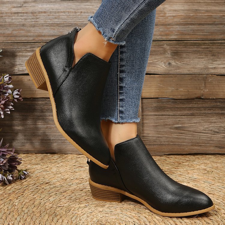 Damen modische Stiefeletten im angesagten Metallic-Look mit seitlichem Reißverschluss R&B
