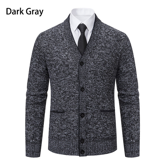 Herren Strickjacke mit V-Ausschnitt und eleganten Details R&B
