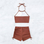Damen Sportlicher Bikiniset mit raffiniertem Wickeldesign und verstellbaren Trägern R&B