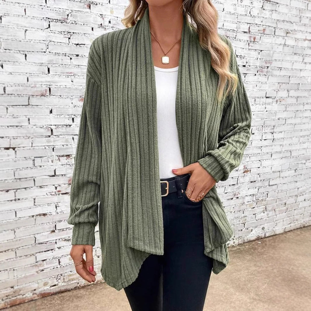 Damen angesagte Strickjacke mit strukturiertem Design und offenem Schnitt R&B