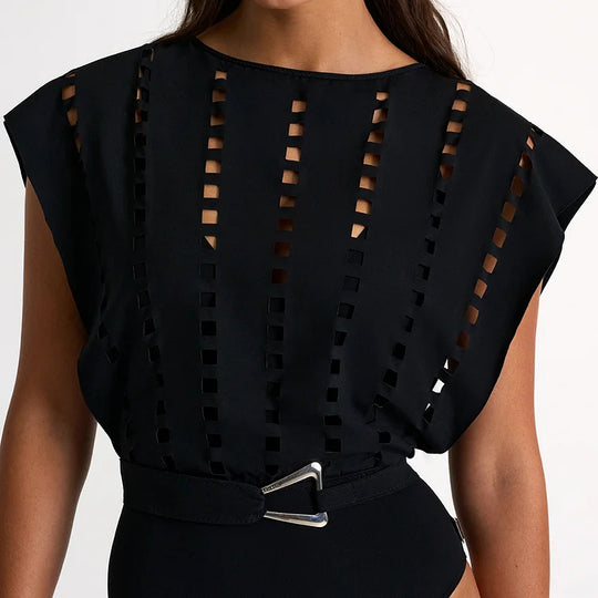 Damen Badeanzug mit elegantem Schnitt und modischen Details R&B