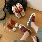 Damen Modische Sneaker mit atmungsaktiver Canvas-Oberfläche und robustem Sohlenprofil