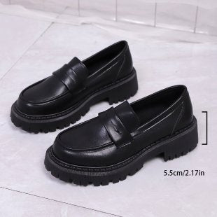 Damen Modische Lacklederschuhe mit robustem Profil R&B
