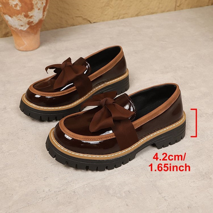Damen Modische Loafers mit dekorativem Schleifendetail R&B