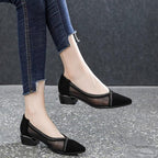 Damen Elegante Sling-Pumps mit transparentem Mesh-Einsatz und funkelnden Details R&B