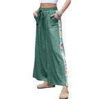Damen Weite Freizeithose mit buntem Seitenstreifen R&B