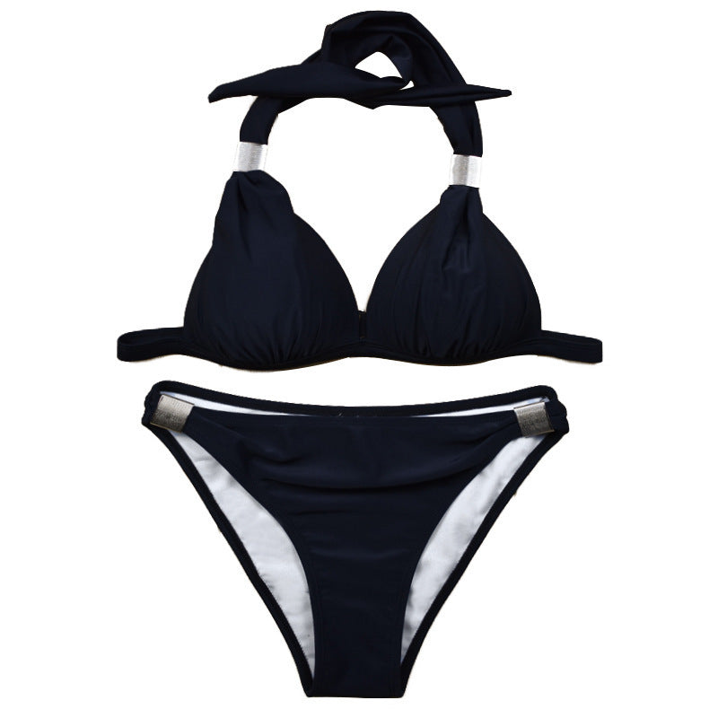 Damen Triangel-Bikini mit verstellbaren Trägern und schicker Knoten-Detail R&B