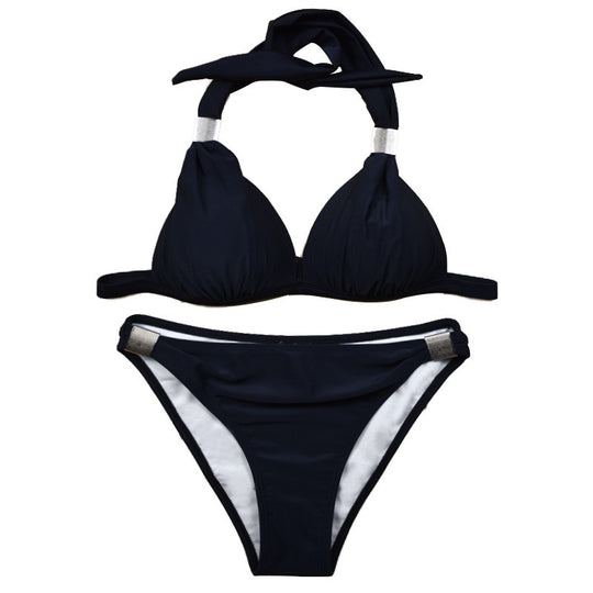 Damen Triangel-Bikini mit verstellbaren Trägern und schicker Knoten-Detail R&B