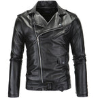 Herren stylische Bikerjacke aus hochwertigem Kunstleder R&B