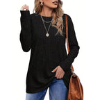 Damen Langarmstrickpullover mit strukturiertem Rippdesign R&B