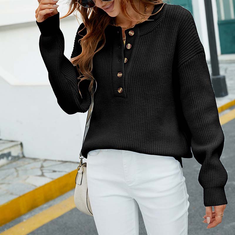R&B | Einfarbiger Strickpullover Mit Feinem Strick