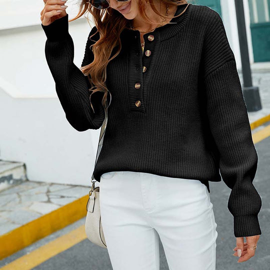 R&B | Einfarbiger Strickpullover Mit Feinem Strick