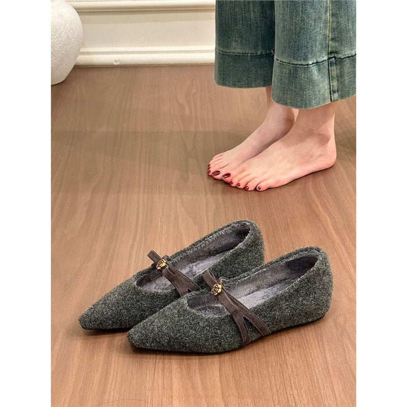 Damen spitze Ballerinas mit zierlichem Blumenakzent R&B