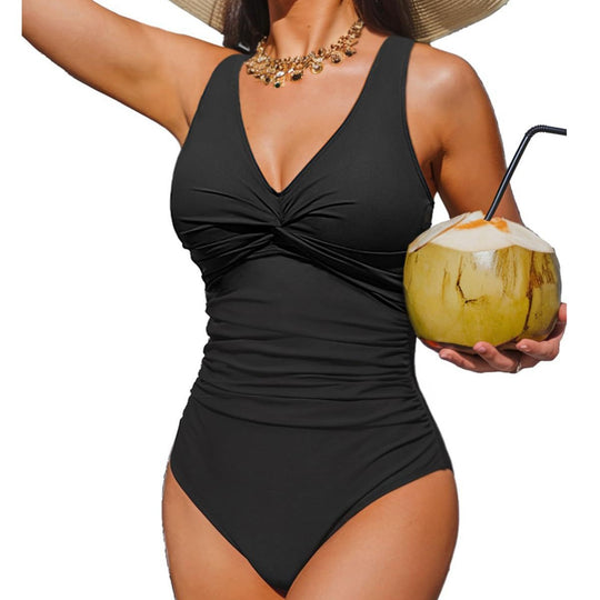 Damen Eleganter Einteiler Badeanzug mit modischem Twist R&B