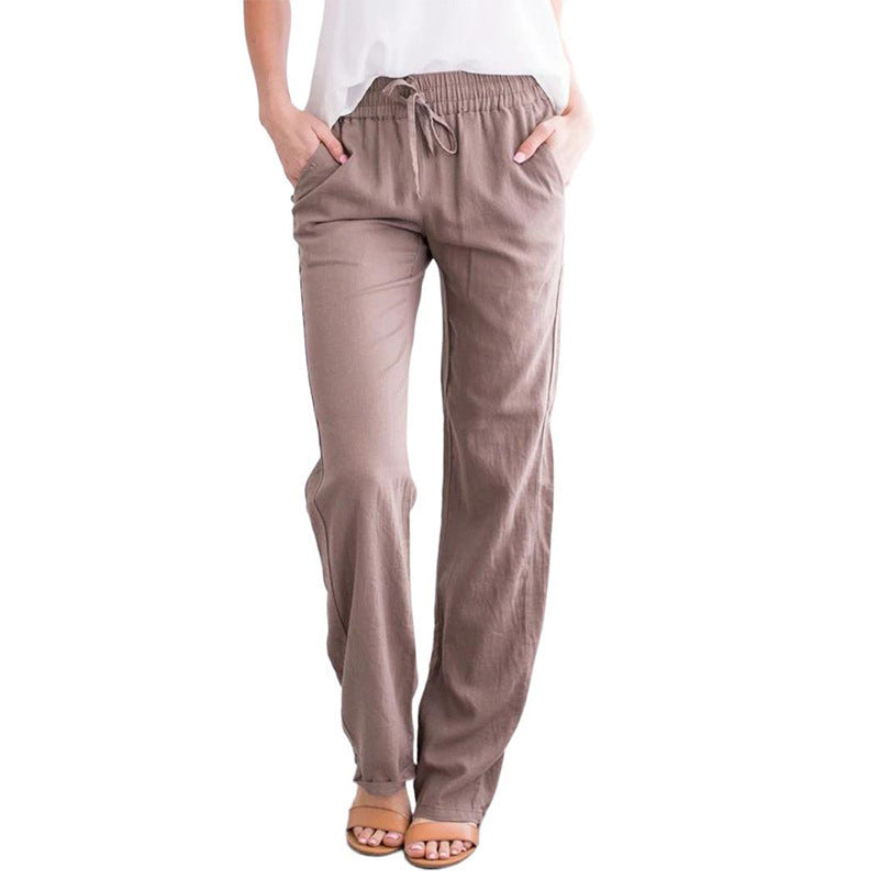 Damen Weite Hose mit elastischem Bund und praktischen Seitentaschen R&B