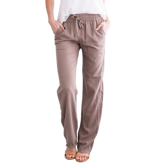 Damen Weite Hose mit elastischem Bund und praktischen Seitentaschen R&B