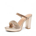Damen Glamouröse Plateau-Sandalen mit Strass-Verzierung R&B
