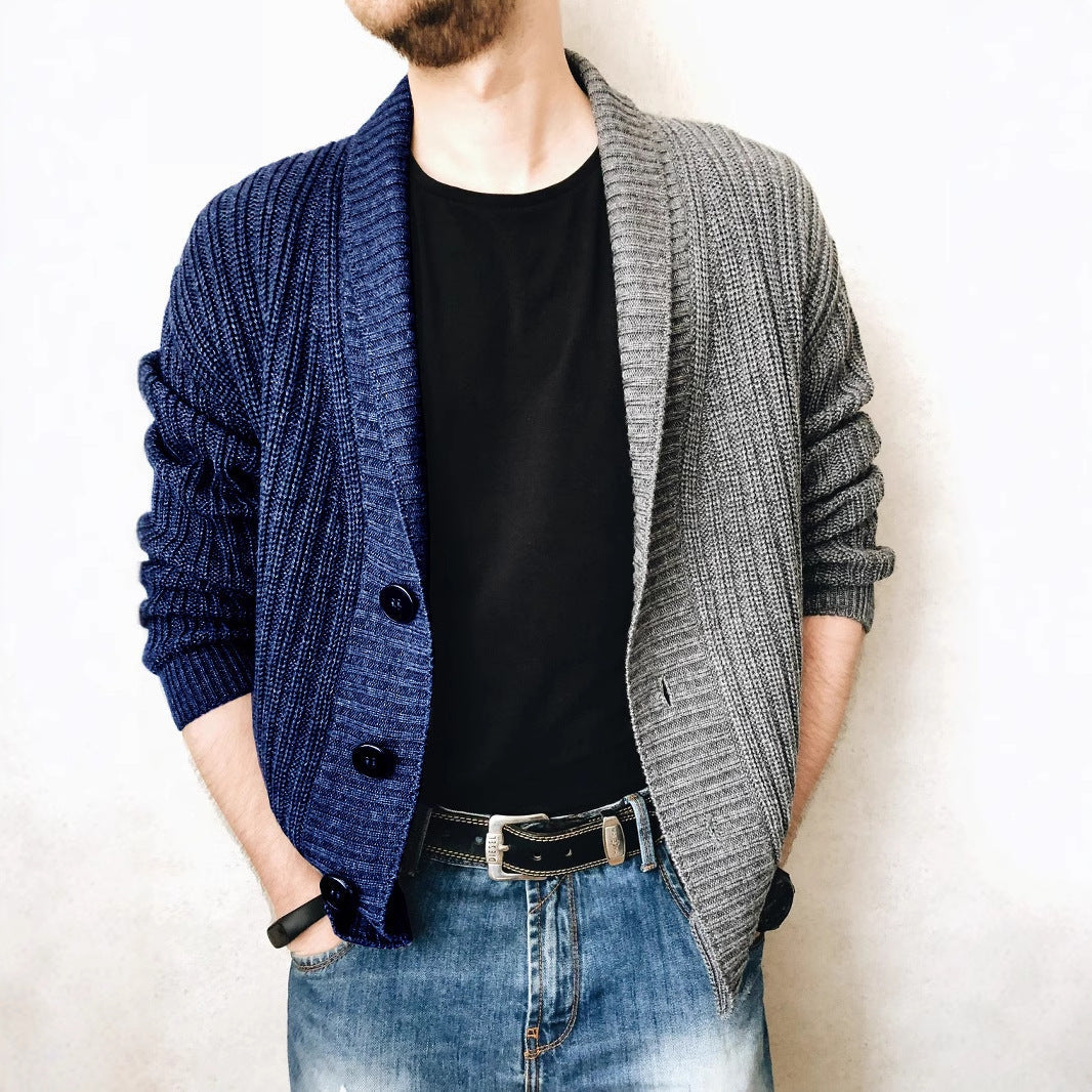 Herren Strickjacke mit modernem Strukturmuster und großen Knöpfen