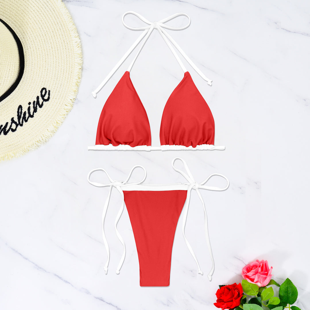 Damen Triangel-Bikini mit verstellbaren Schnürungen R&B