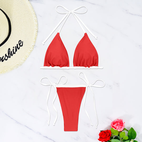 Damen Triangel-Bikini mit verstellbaren Schnürungen R&B