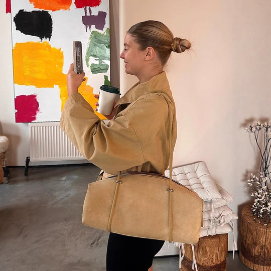 Damen lässige Oversized-Jacke mit Taillenschnürung R&B