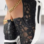 Damen Sneakers mit modischem Netzdesign und glitzernden Akzenten R&B