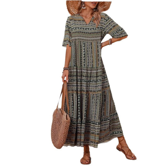Damen Sommerkleid im Boho-Stil mit weitem Schnitt R&B
