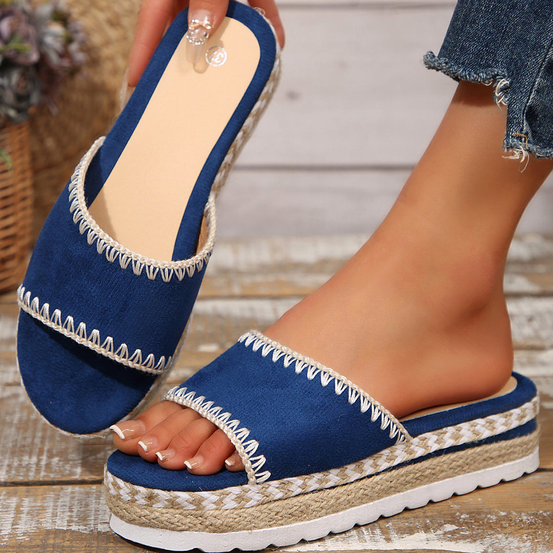 Damen Espadrille-Slipper mit geflochtenem Absatz R&B