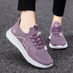 Damen nan gestrickte Slip-On-Sneaker mit elastischer Schnürung, gepolsterter Innenfütterung und dämpfender Profilsohle R&B
