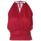 Damen Elegantes Spaghetti-Trägertop mit raffiniertem Faltenwurf R&B